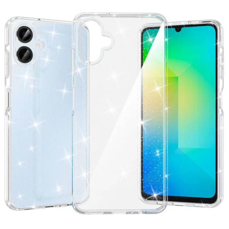 Силиконов кейс Shine 2 mm брокатен, За Samsung Galaxy A06, Прозрачен