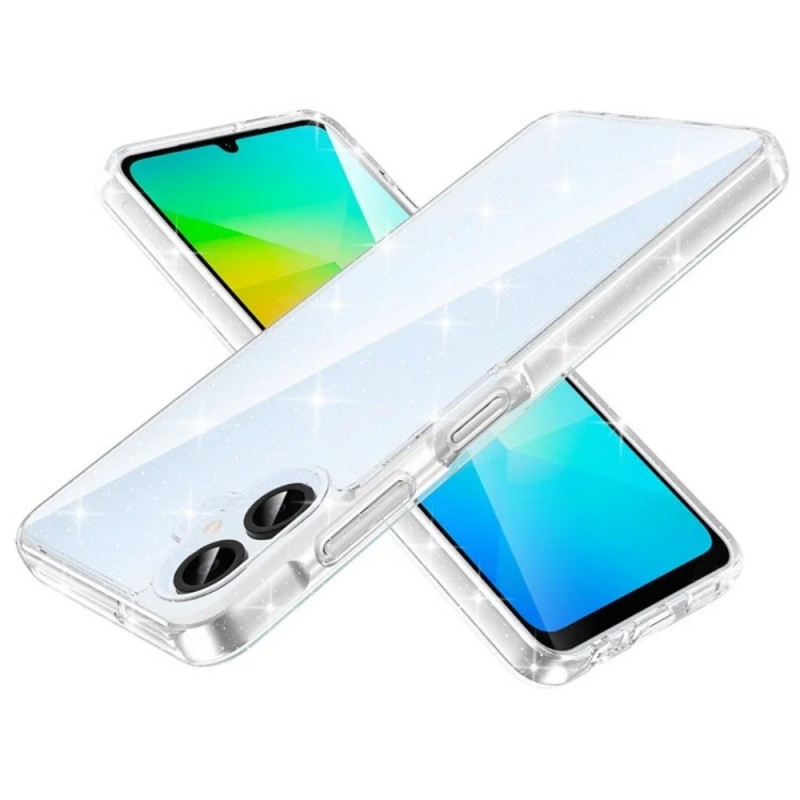 Силиконов кейс Shine 2 mm брокатен, За Samsung Galaxy A06, Прозрачен