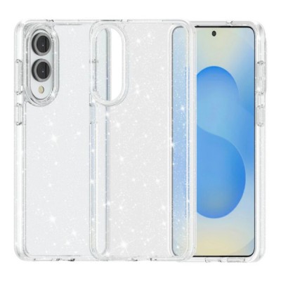 Силиконов кейс Shine 2 mm брокатен, За Samsung Galaxy S25 Edge, Прозрачен