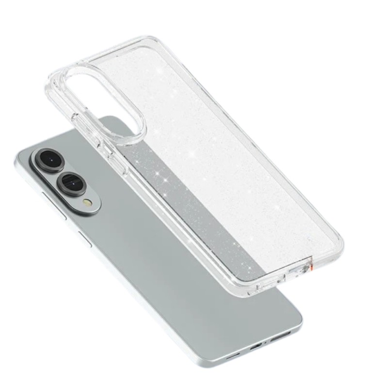 Силиконов кейс Shine 2 mm брокатен, За Samsung Galaxy S25 Edge, Прозрачен