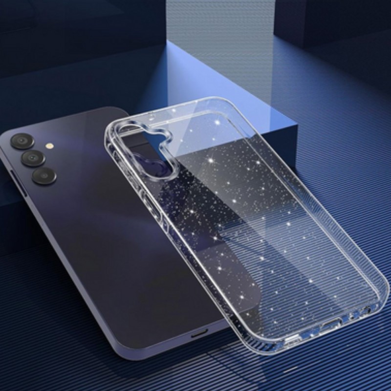 Силиконов кейс Shine 2 mm брокатен, За Samsung Galaxy S25 Ultra, Прозрачен