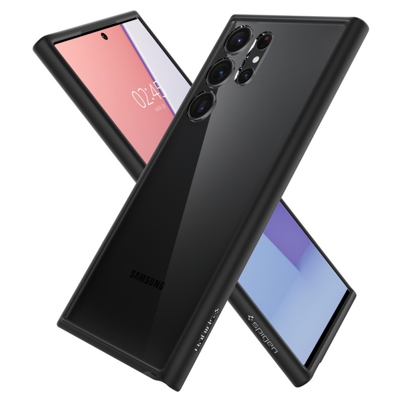 Силиконов кейс Spigen Ultra Hybrid, За Samsung Galaxy S23 Ultra (S918B), Черен