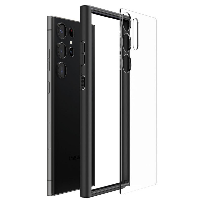 Силиконов кейс Spigen Ultra Hybrid, За Samsung Galaxy S23 Ultra (S918B), Черен