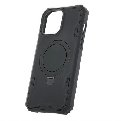 Силиконов твърд кейс bSmart Defender Mag Ring, За iPhone 15 Pro (6.1), Черен