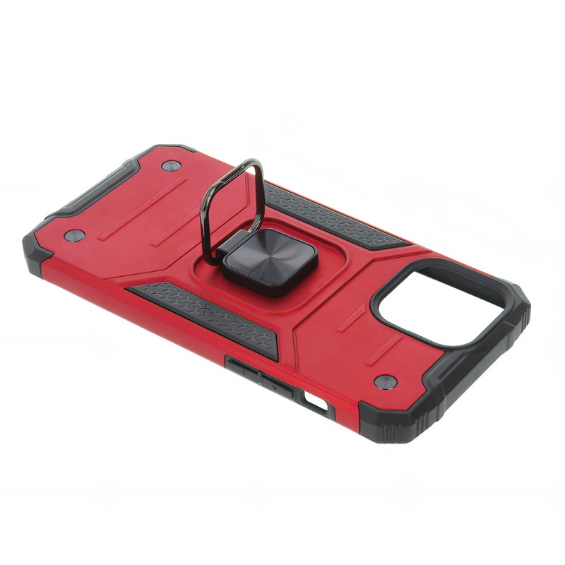Силиконов твърд кейс bSmart Defender Nitro, За iPhone 15 (6.1), Червен