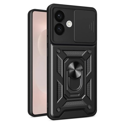 Силиконов твърд кейс bSmart Defender Slide, За Honor 600 Lite, Черен