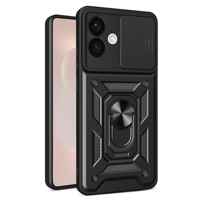 Силиконов твърд кейс bSmart Defender Slide, За Honor 600 Pro, Черен