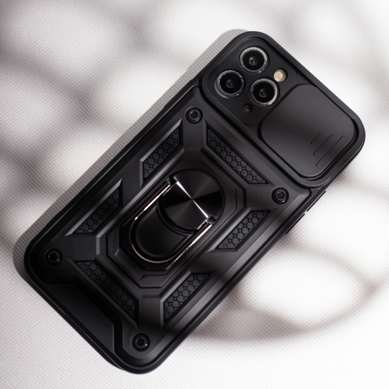 Силиконов твърд кейс bSmart Defender Slide, За Motorola Edge 70 Fusion, Черен