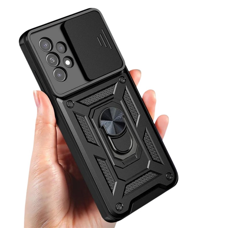 Силиконов твърд кейс bSmart Defender Slide, За Samsung Galaxy A53 5G (A536B), Черен