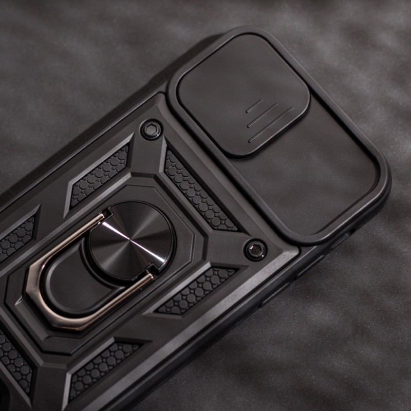 Силиконов твърд кейс bSmart Defender Slide, За Samsung Galaxy A53 5G (A536B), Черен