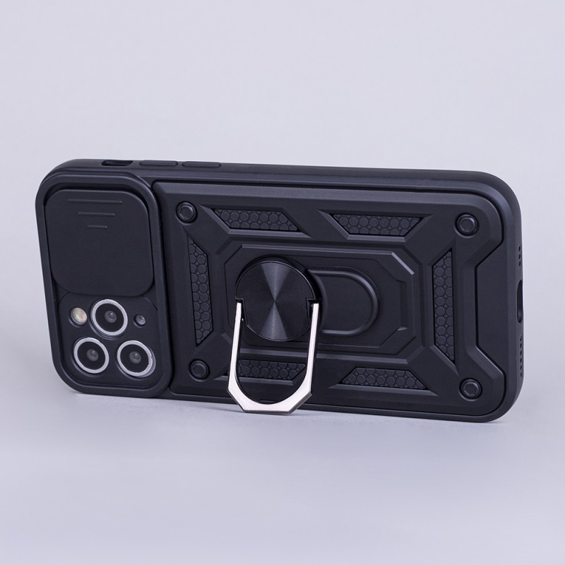 Силиконов твърд кейс bSmart Defender Slide, За Samsung Galaxy A53 5G (A536B), Черен