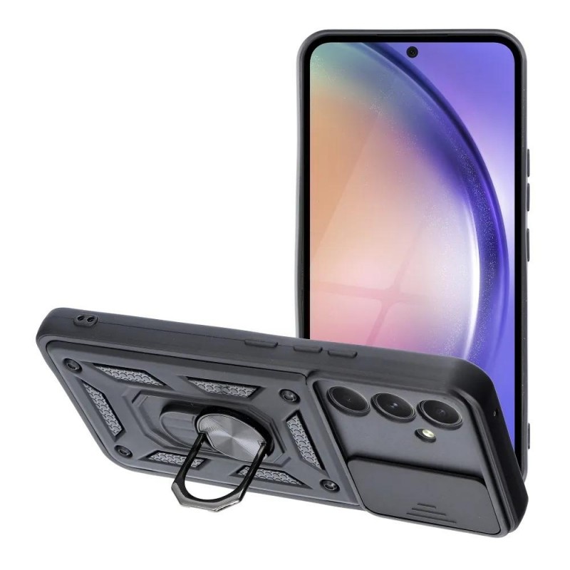 Силиконов твърд кейс bSmart Defender Slide, За Samsung Galaxy A54 5G (A546B), Черен