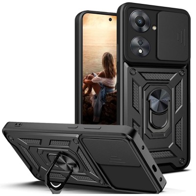 Силиконов твърд кейс bSmart Defender Slide, За Xiaomi Redmi 13C 4G, Черен