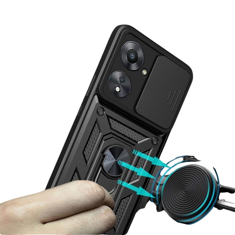 Силиконов твърд кейс bSmart Defender Slide, За Xiaomi Redmi 13C 4G, Черен