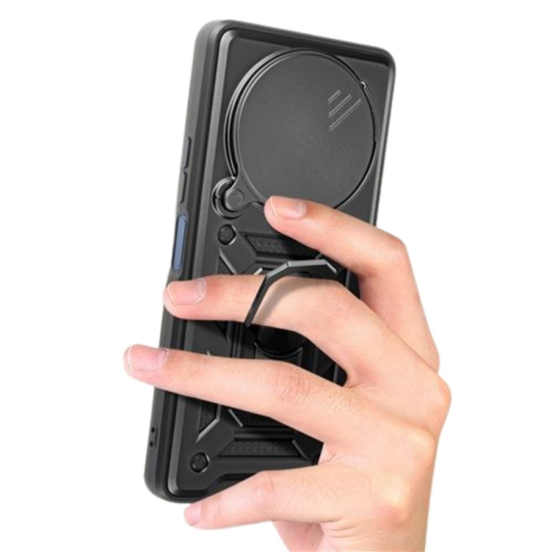 Силиконов твърд кейс bSmart Defender Slide, За Xiaomi Redmi 14C, Черен