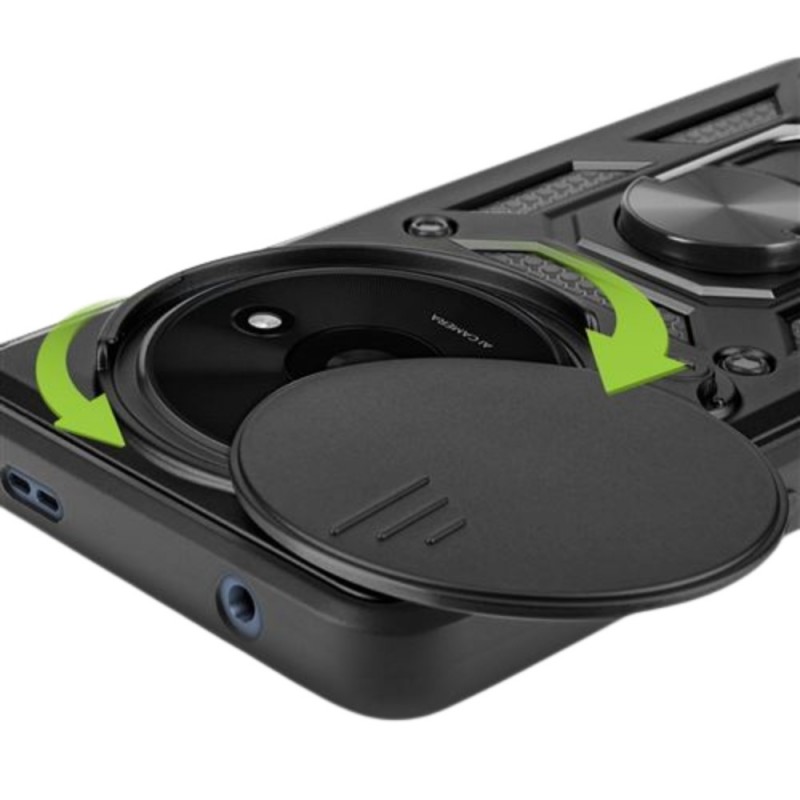 Силиконов твърд кейс bSmart Defender Slide, За Xiaomi Redmi 14C, Черен
