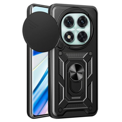 Силиконов твърд кейс bSmart Defender Slide, За Xiaomi Redmi Note 14 Pro 5G, Черен