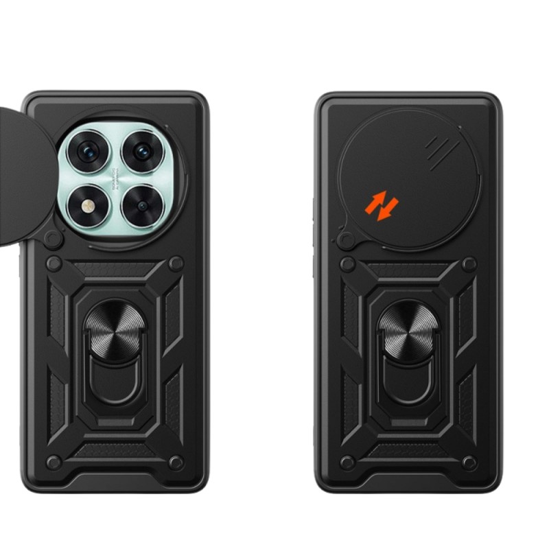 Силиконов твърд кейс bSmart Defender Slide, За Xiaomi Redmi Note 14 Pro, Черен