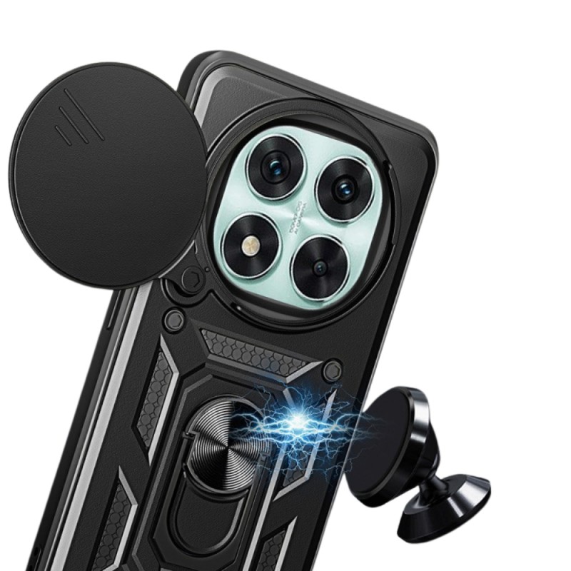 Силиконов твърд кейс bSmart Defender Slide, За Xiaomi Redmi Note 14 Pro, Черен