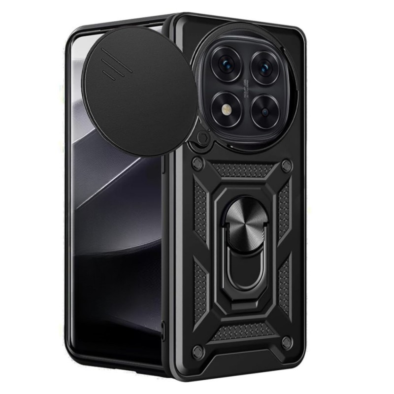 Силиконов твърд кейс bSmart Defender Slide, За Xiaomi Redmi Note 14 Pro+, Черен