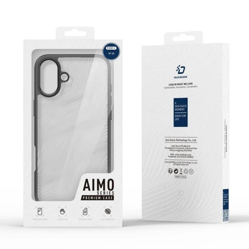 Силиконов твърд кейс Dux Ducis AIMO Magsafe, За iPhone 16 (6.1), Черен
