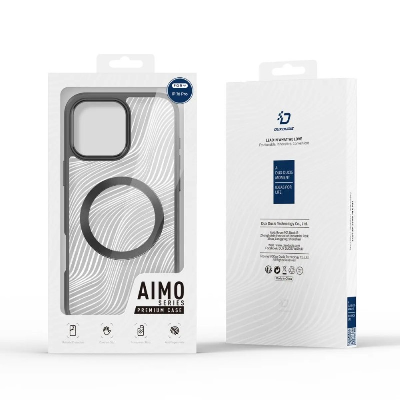 Силиконов твърд кейс Dux Ducis AIMO с Magsafe, За iPhone 16 Pro Max (6.9), Черен