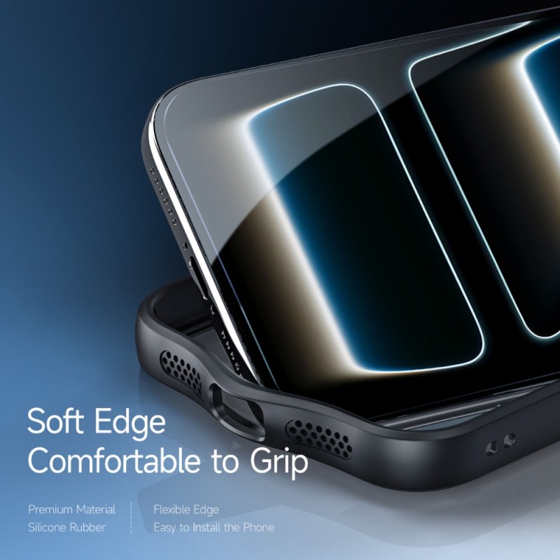 Силиконов твърд кейс Dux Ducis AIMO с Magsafe, За iPhone 17 Pro (6.3), Черен