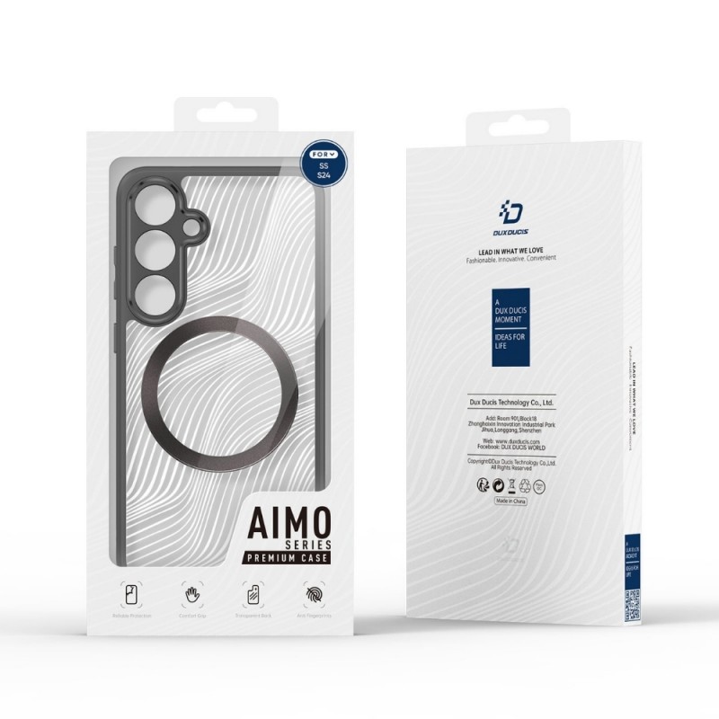 Силиконов твърд кейс Dux Ducis AIMO с Magsafe, За Samsung Galaxy S24 (S921B), Черен
