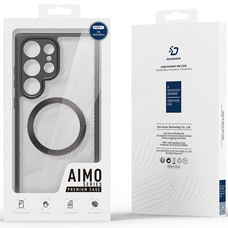 Силиконов твърд кейс Dux Ducis AIMO с Magsafe, За Samsung Galaxy S24 Ultra (S928B), Черен