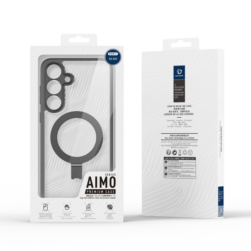 Силиконов твърд кейс Dux Ducis AIMO с Magsafe, За Samsung Galaxy S25, Черен