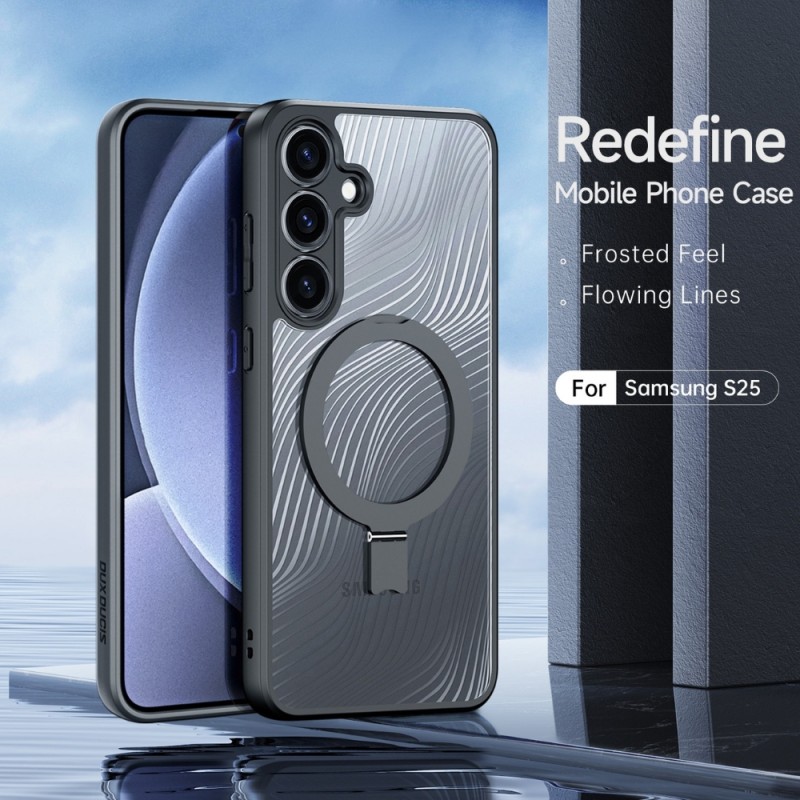 Силиконов твърд кейс Dux Ducis AIMO с Magsafe, За Samsung Galaxy S25, Черен