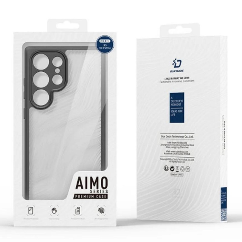 Силиконов твърд кейс Dux Ducis AIMO, За Samsung Galaxy S24 Ultra (S928B), Черен