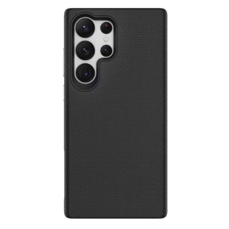 Силиконов твърд кейс Vmax Triangle, За Samsung Galaxy S23 Ultra (S918B), Черен