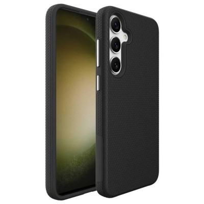 Силиконов твърд кейс Vmax Triangle, За Samsung Galaxy S24 (S921B), Черен