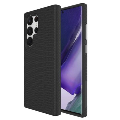 Силиконов твърд кейс Vmax Triangle, За Samsung Galaxy S24 Ultra (S928B), Черен