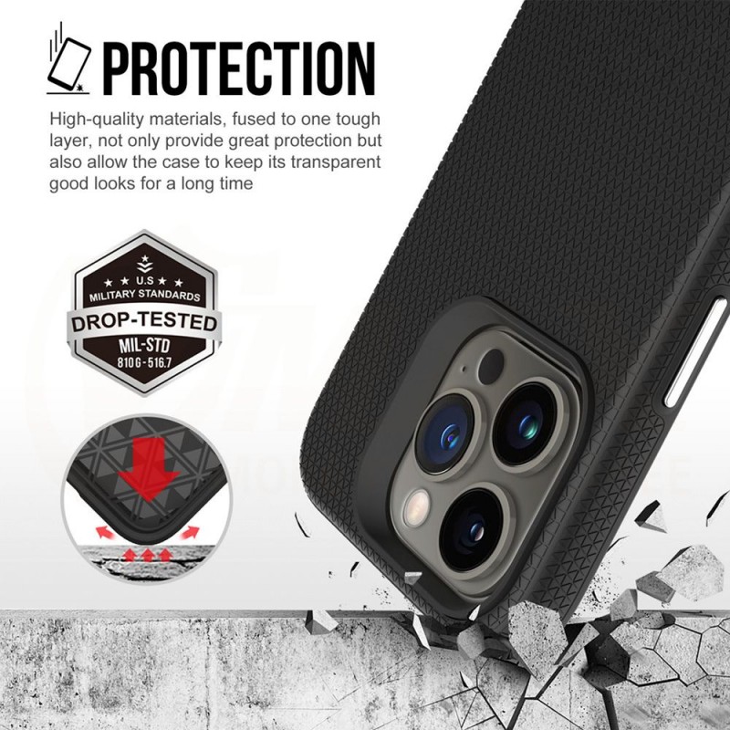Силиконов твърд кейс Vmax Triangle, За Samsung Galaxy S24 Ultra (S928B), Черен