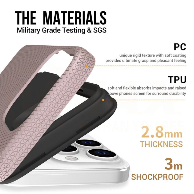 Силиконов твърд кейс Vmax Triangle, За Samsung Galaxy S24 Ultra (S928B), Розово-златен