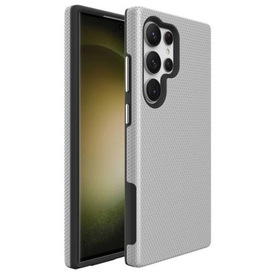 Силиконов твърд кейс Vmax Triangle, За Samsung Galaxy S24 Ultra (S928B), Сребрист