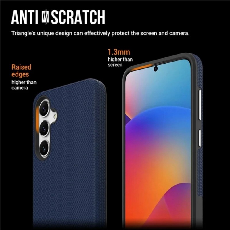 Силиконов твърд кейс Vmax Triangle, За Samsung Galaxy S25 Plus, Тъмносин