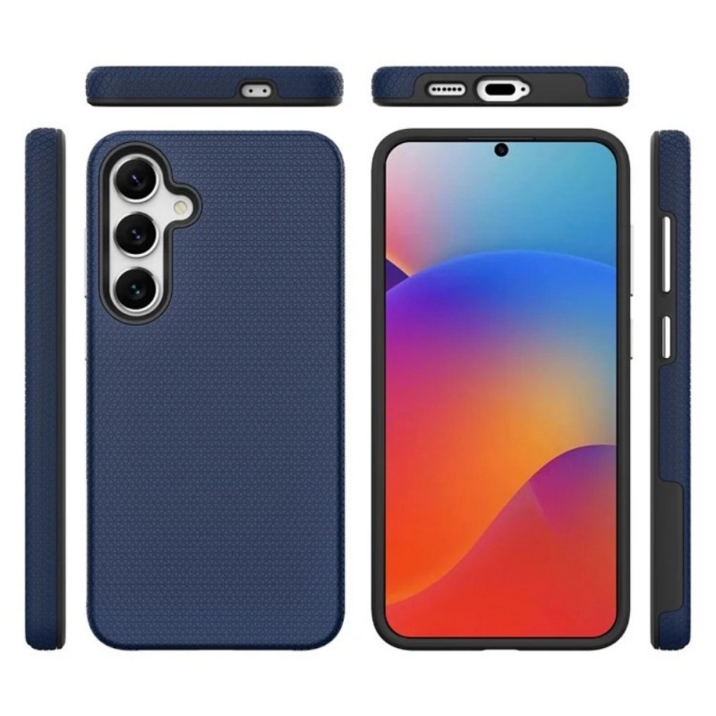 Силиконов твърд кейс Vmax Triangle, За Samsung Galaxy S25 Plus, Тъмносин