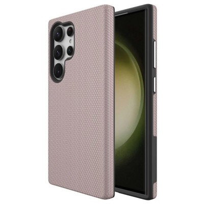 Силиконов твърд кейс Vmax Triangle, За Samsung Galaxy S25 Ultra, Розово-златен