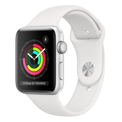 Силиконова каишка bSmart за часовник Apple iWatch 42/44/45/46/49mm, Бяла