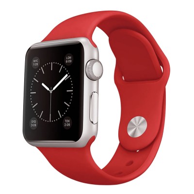 Силиконова каишка bSmart за часовник Apple iWatch 38/40/41mm, Червена