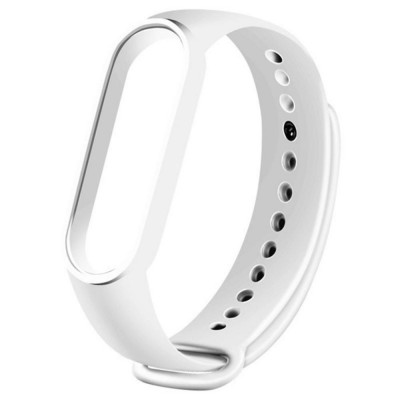 Силиконова каишка bSmart за смарт гривна Xiaomi Mi Band 3/4/5/6, Бяла