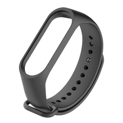 Силиконова каишка bSmart за смарт гривна Xiaomi Mi Band 3/4/5/6, Черна