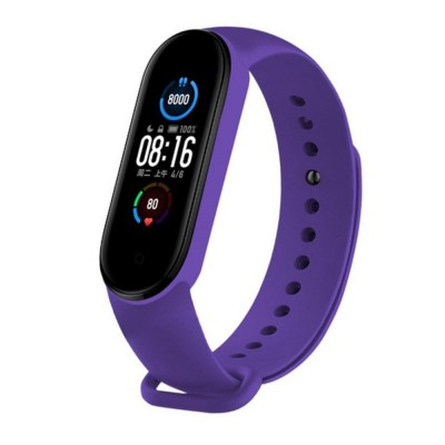 Силиконова каишка bSmart за смарт гривна Xiaomi Mi Band 3/4/5/6, Лилава