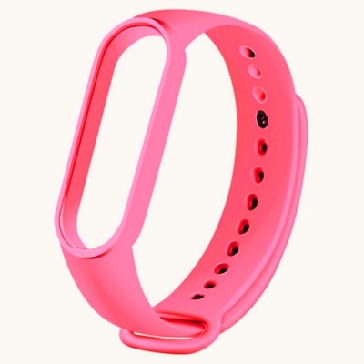 Силиконова каишка bSmart за смарт гривна Xiaomi Mi Band 3/4/5/6, Неоново розова