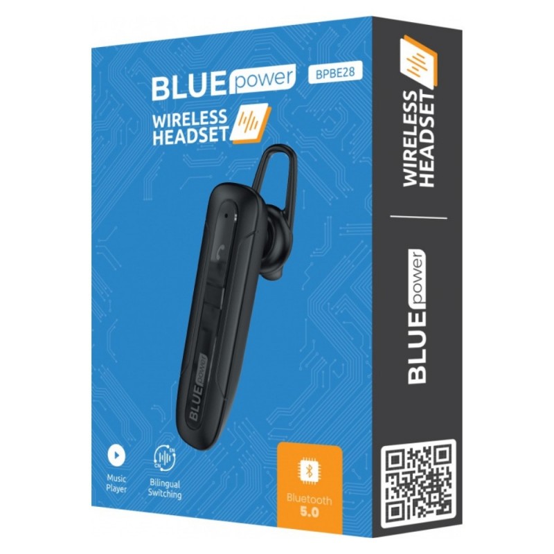 Слушалка хендсфри Bluetooth Blue Power BPBE28, Черна