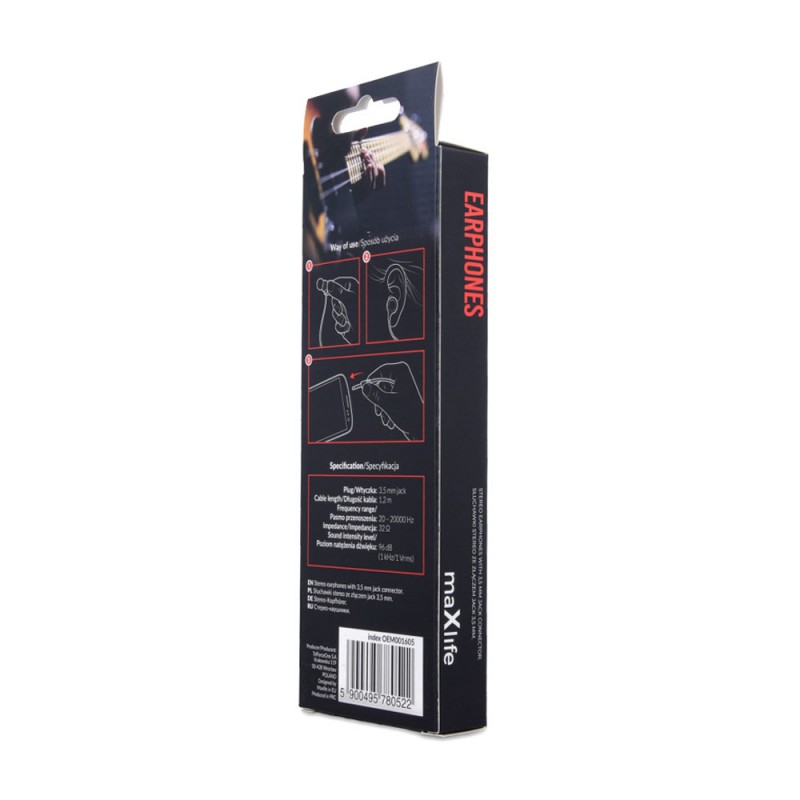 Слушалки 3.5 mm Maxlife MXEP-01, Бели