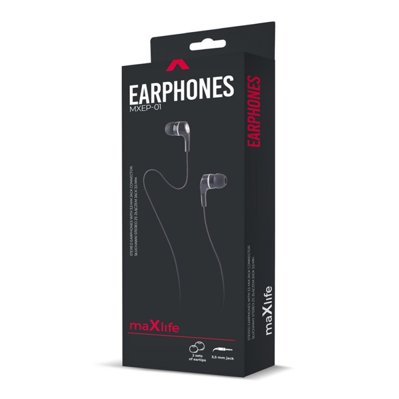 Слушалки 3.5 mm Maxlife MXEP-01, Черни